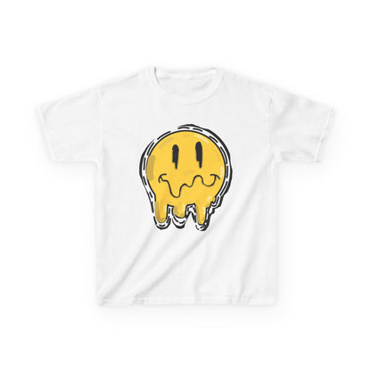 Kids T-Shirt, Melting Smiley Face Emoji Tee for Children, Funny Graphic Shirt, Youth Unisex Top, Cute Emoticon Clothing, Kids