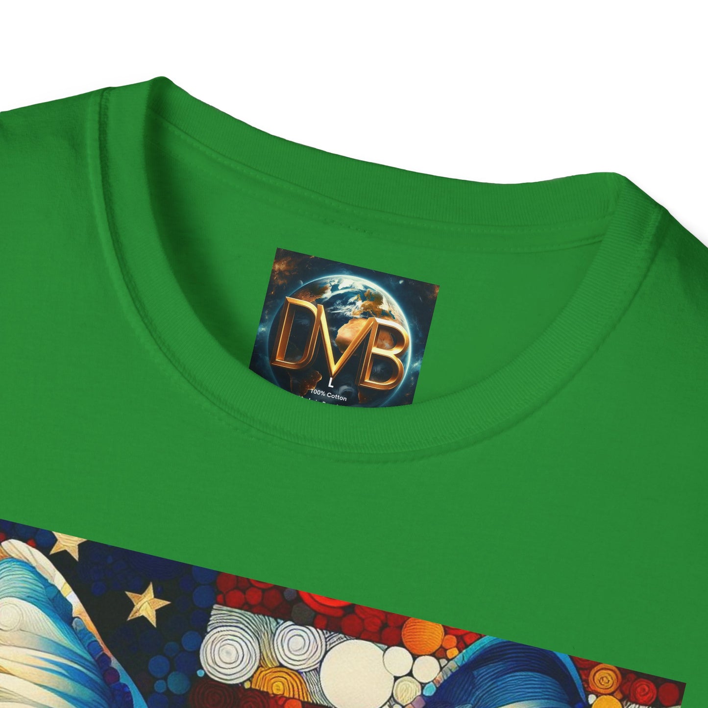 Cat Lover Patriotic T-Shirt, USA Flag Tee, Abstract American Art Shirt, Adult Unisex Top, Independence Day Gift