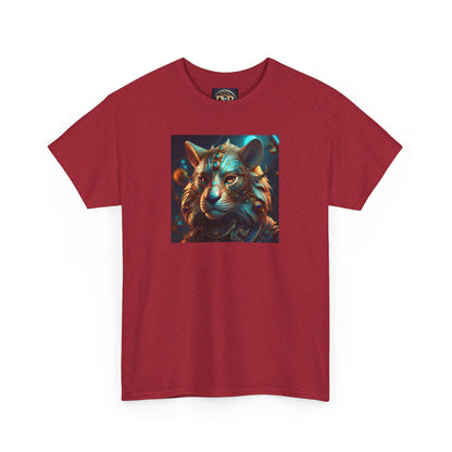 Unique Lion Art Unisex Heavy Cotton Tee - Statement Graphic T-Shirt for Animal Lovers
