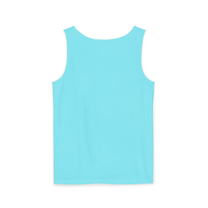 Sun-Inspired Unisex Garment-Dyed Tank Top, Boho Summer Shirt, Festival Wear, Sunscreen Beach Top, Yoga & Meditation Apparel