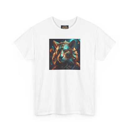 Unique Lion Art Unisex Heavy Cotton Tee - Statement Graphic T-Shirt for Animal Lovers
