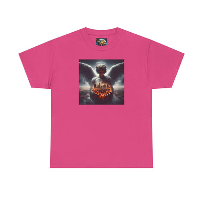Angel Guardian Unisex Heavy Cotton Tee - Los Angeles Landscape Shirt, Holy Angel Protection, Urban Angel Tee, City Savior