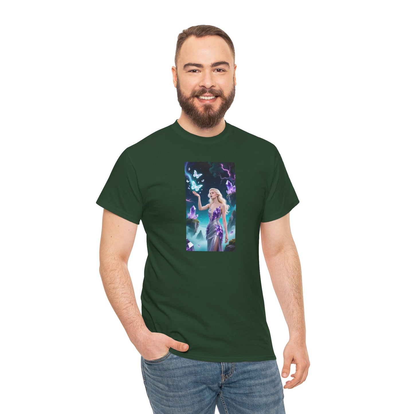 Magical Fairy Graphic Tee, Enchanted Woodland Shirt, Fantasy Apparel, Gift for Nature Lovers, Festival Wear, Unisex Cotton Tee