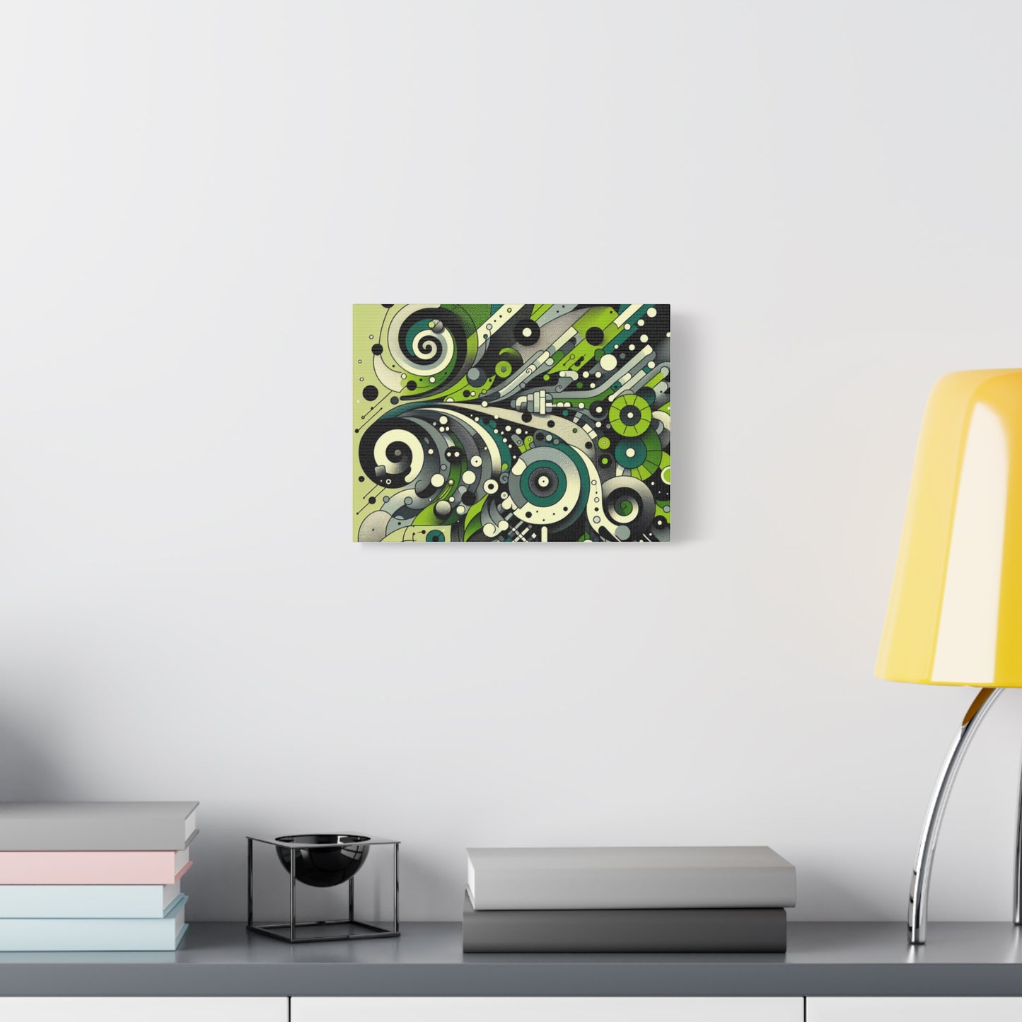 Abstract Art Canvas Print, Modern Home Decor, Wall Art for Living Room, Unique Gift Idea, Green Swirls Design