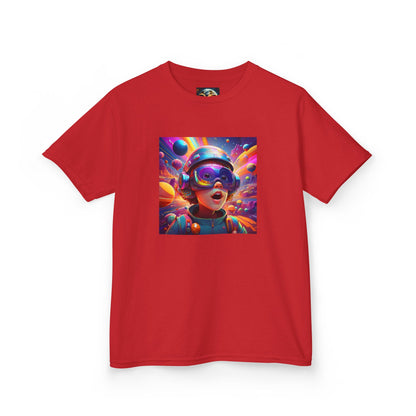 Kids Heavy Cotton Tee - Colorful Space Adventure Graphic Shirt
