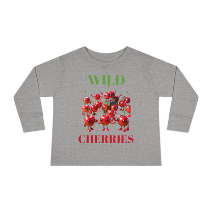 Wild Cherries Toddler Long Sleeve Tee - Fun Fruit Design for Kids