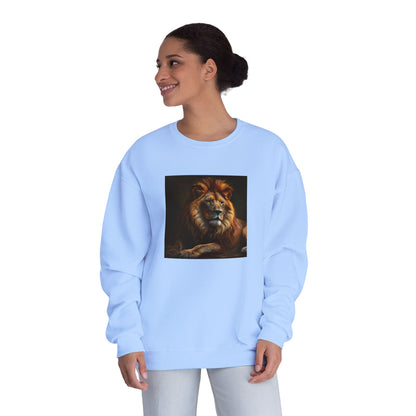 Majestic Lion Unisex Crewneck Sweatshirt - Cozy Animal Print Apparel