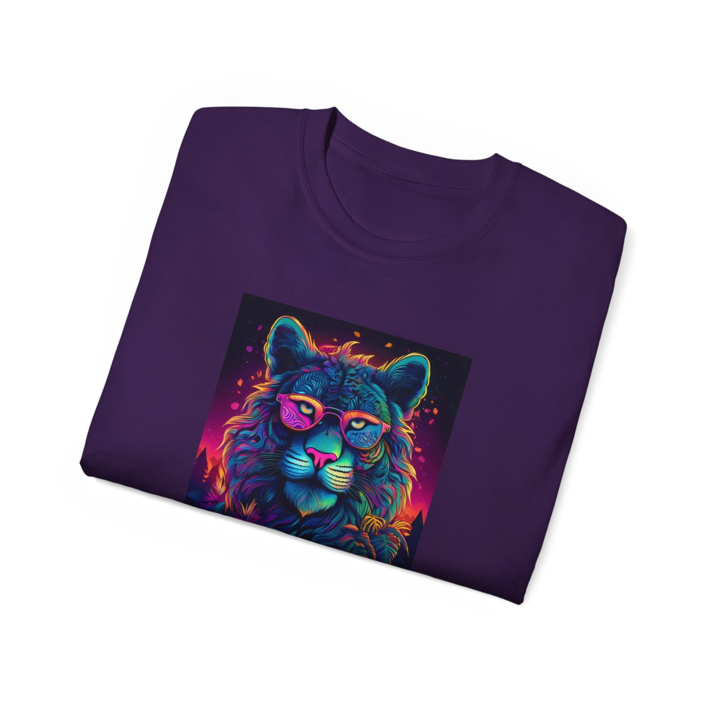 90's Style Colorful Lion Graphic Ultra Cotton Tee - Vibrant and Fun Wear