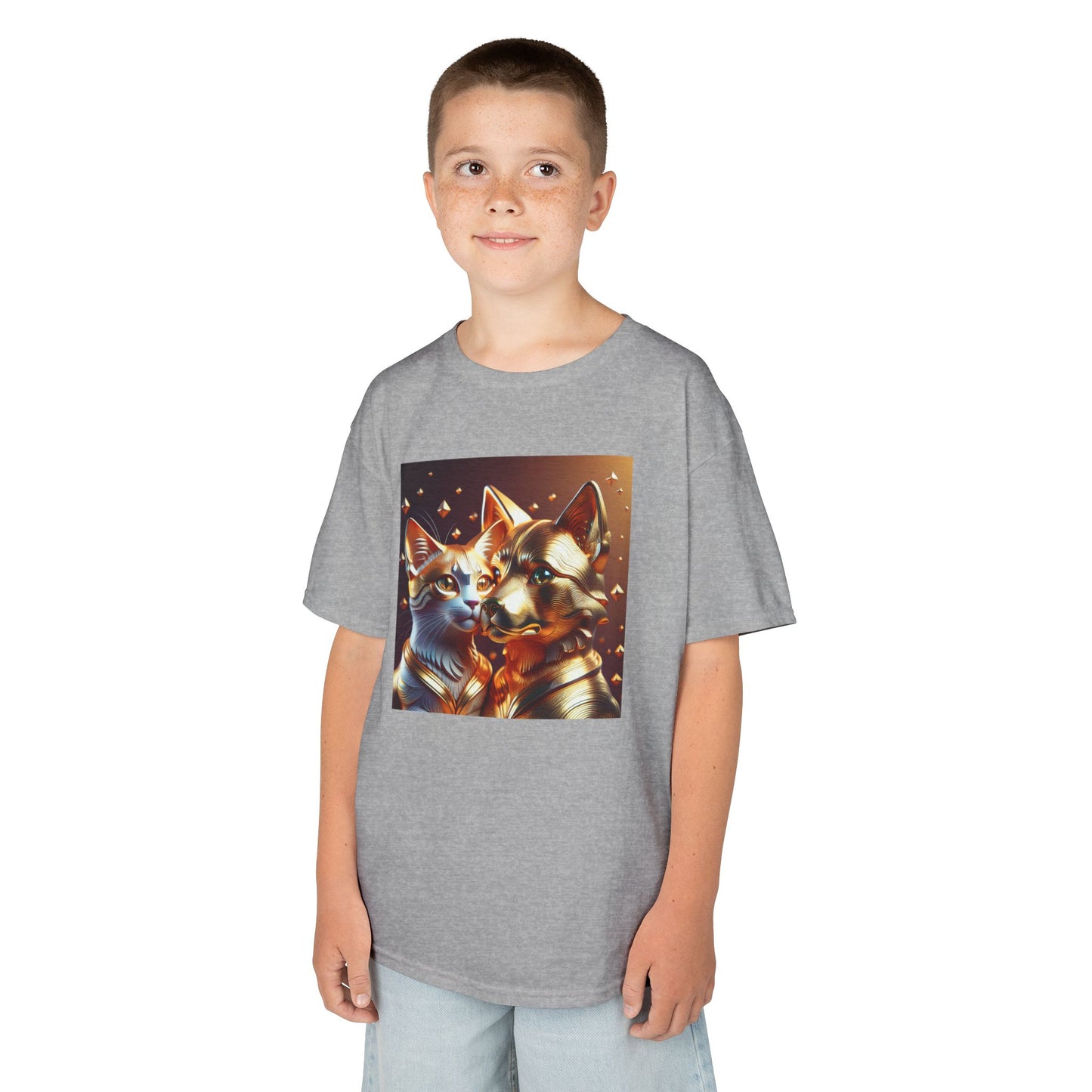 Solid Gold Cat and Dog - Heavy Cotton™ Tee for Children