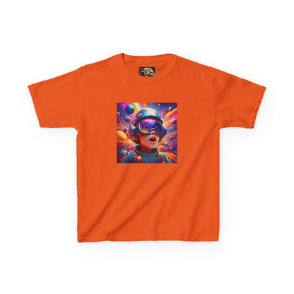 Kids Heavy Cotton Tee - Colorful Space Adventure Graphic Shirt