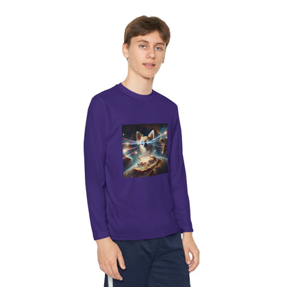 Kids Galaxy Control Long Sleeve Tee, Fierce Teacup Chihuahua Laser Eyes, Funny Shirt, Child's Top, Cute Animal Graphic Tee