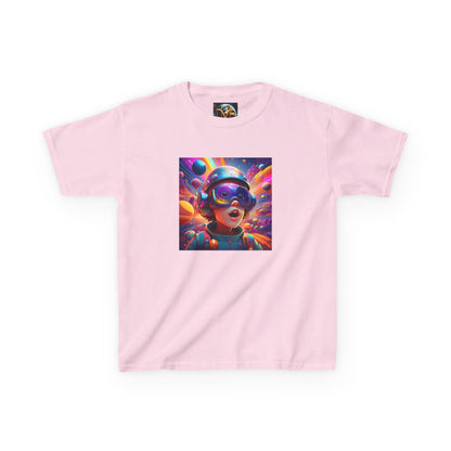 Kids Heavy Cotton Tee - Colorful Space Adventure Graphic Shirt