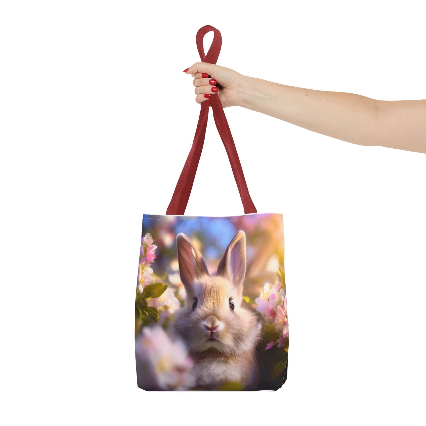 Charming Rabbit Tote Bag - Floral Design