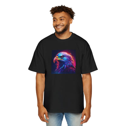 Neon Retro Vibrant Eagle Graphic Oversized Tee for Men