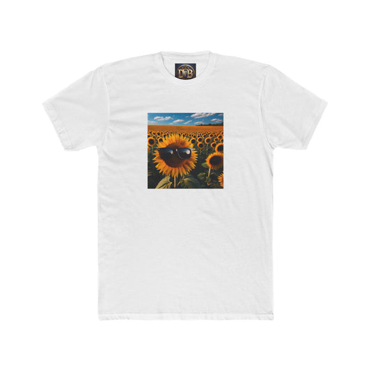 Sunflower Vibe Unisex Cotton Crew Tee - Bright and Cheerful Tee for Nature Lovers
