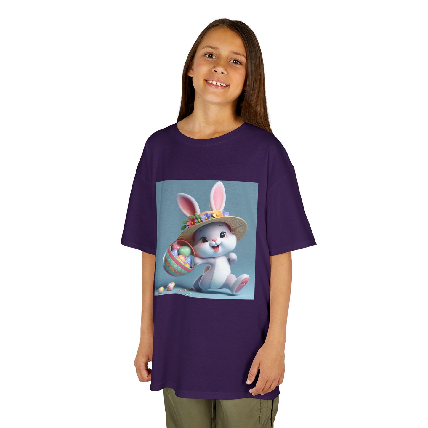 Cute Easter Bunny Kids Tee - Heavy Cotton™ T-Shirt for Spring Celebrations