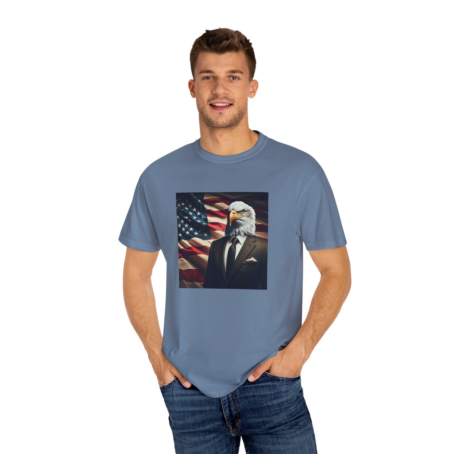 USA Means Business! Unisex Garment-Dyed Tee for Independence Day