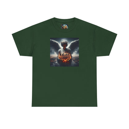 Angel Guardian Unisex Heavy Cotton Tee - Los Angeles Landscape Shirt, Holy Angel Protection, Urban Angel Tee, City Savior