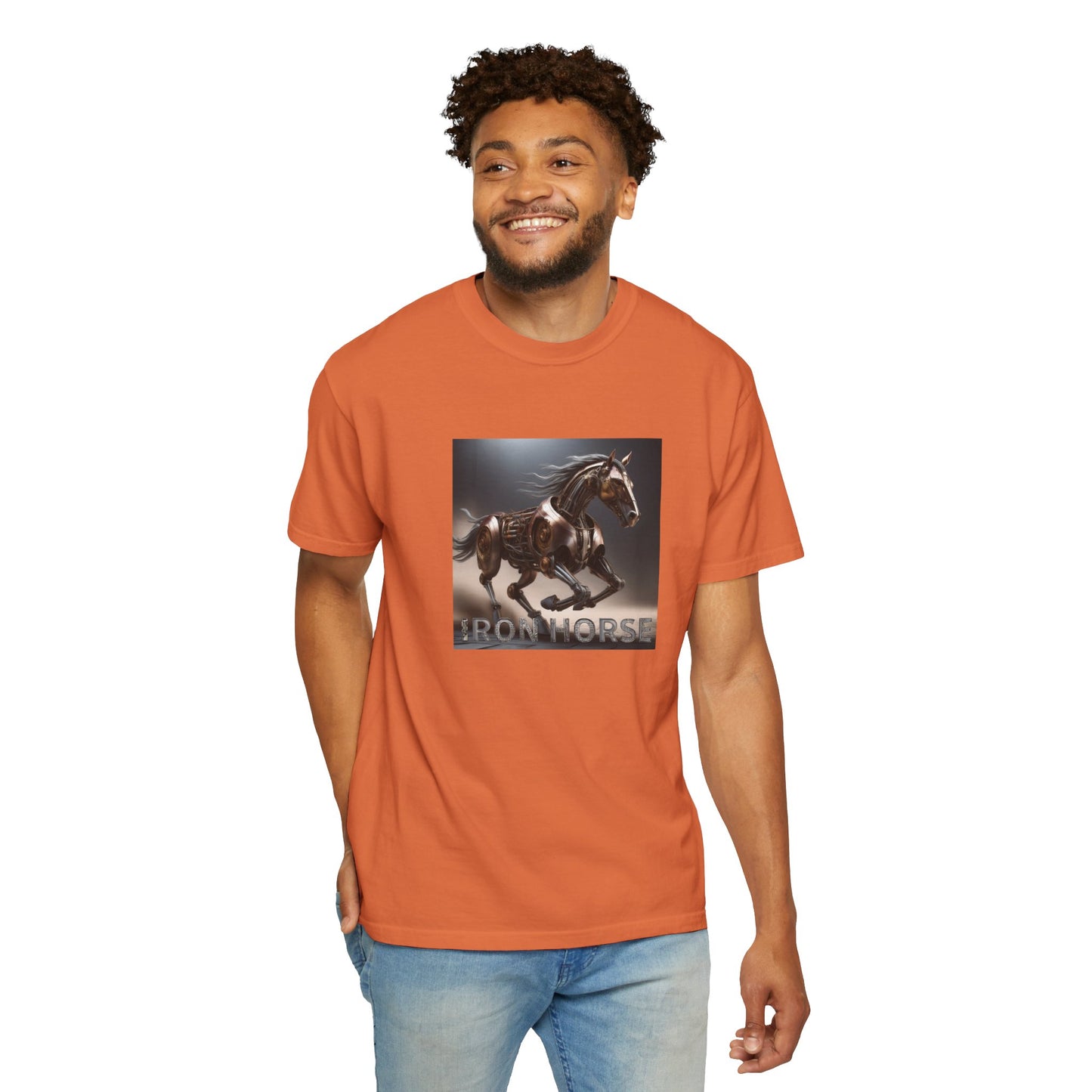 Iron Horse Unisex Garment-Dyed T-Shirt - Equestrian Vintage Style