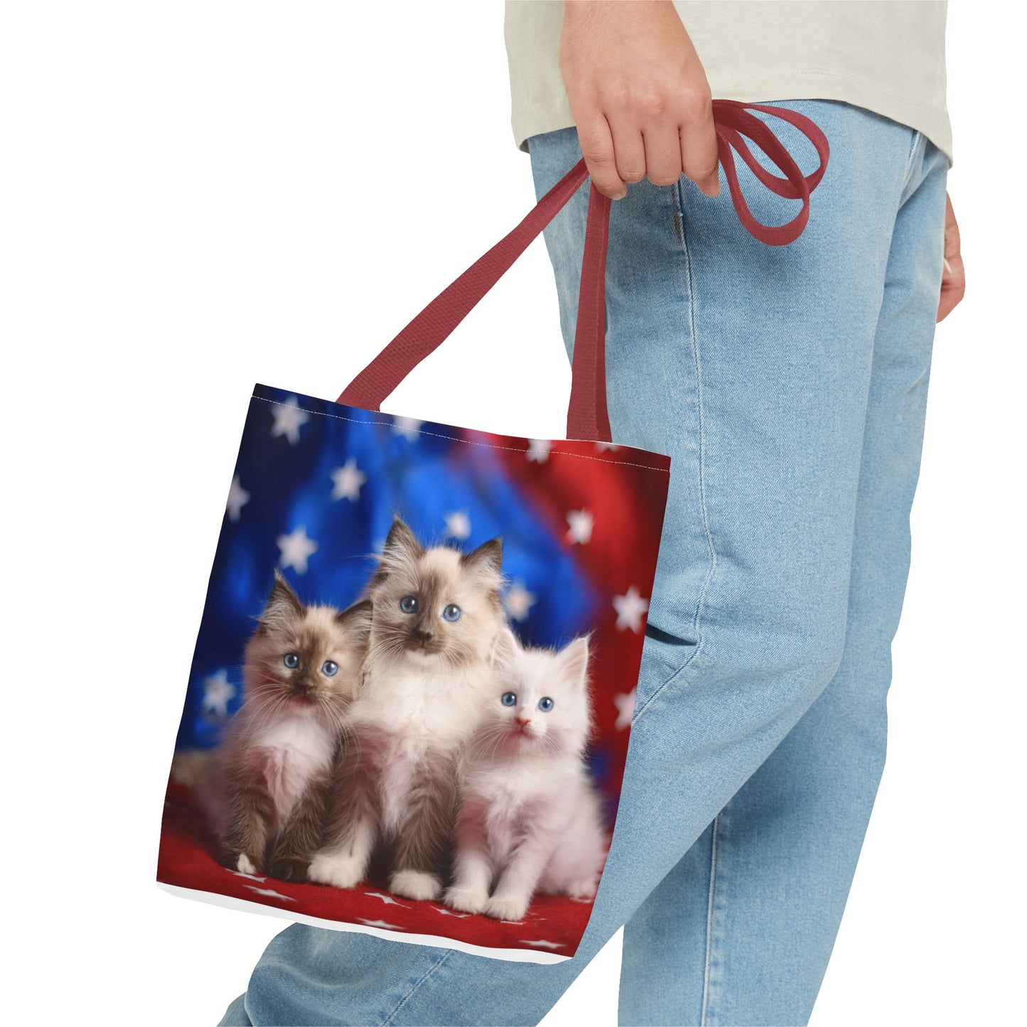 Patriotic Ragdoll Kittens Tote Bag