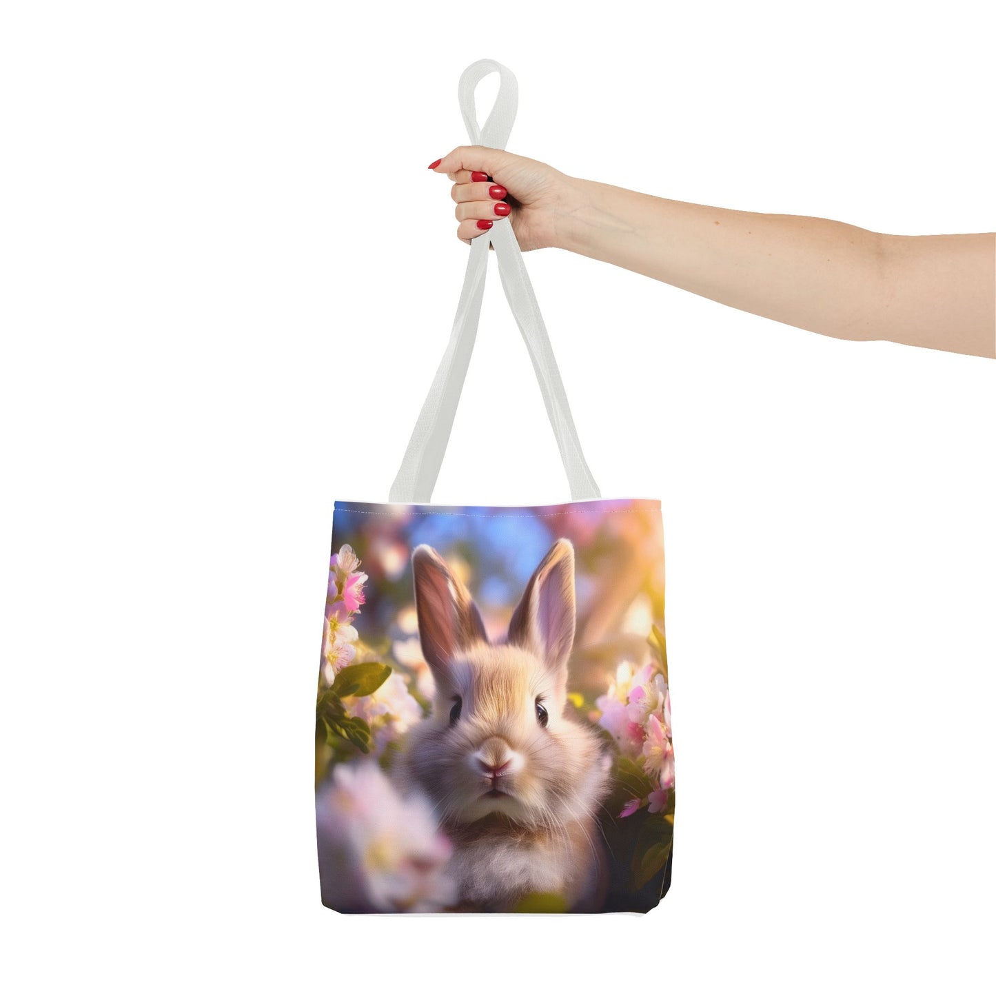 Charming Rabbit Tote Bag - Floral Design