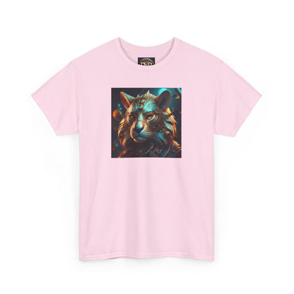 Unique Lion Art Unisex Heavy Cotton Tee - Statement Graphic T-Shirt for Animal Lovers