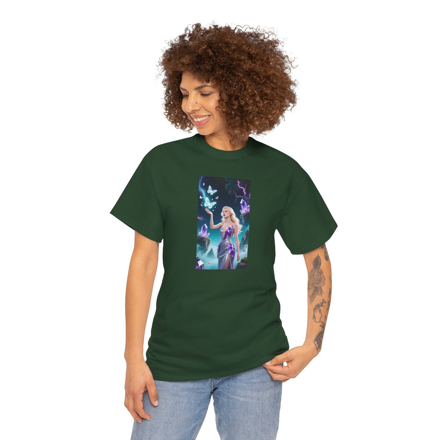 Magical Fairy Graphic Tee, Enchanted Woodland Shirt, Fantasy Apparel, Gift for Nature Lovers, Festival Wear, Unisex Cotton Tee