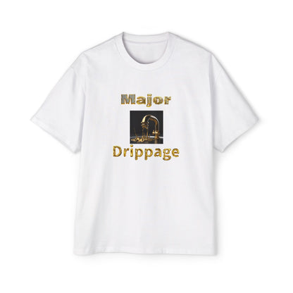 Oversized Tee - Major Drippage Gold Faucet Print Shirt for Men