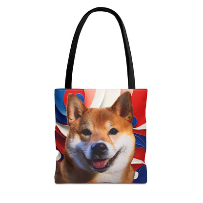 Shiba Inu Tote Bag - Patriotic Red White and Blue Design