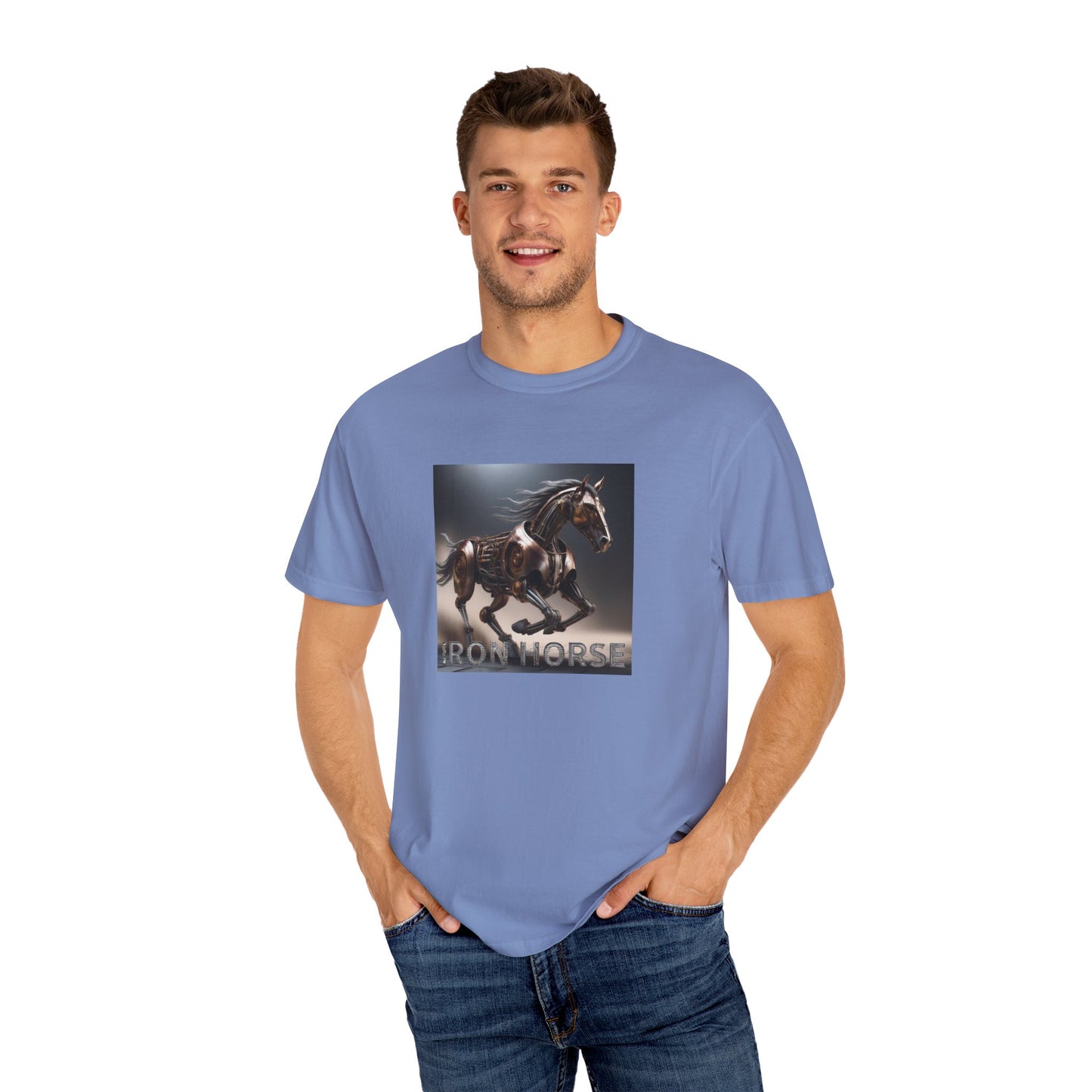 Iron Horse Unisex Garment-Dyed T-Shirt - Equestrian Vintage Style