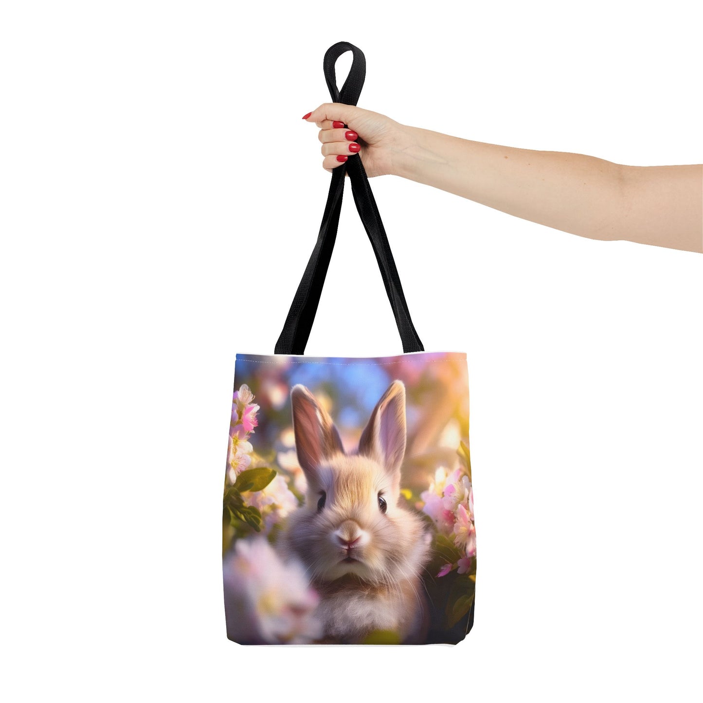 Charming Rabbit Tote Bag - Floral Design