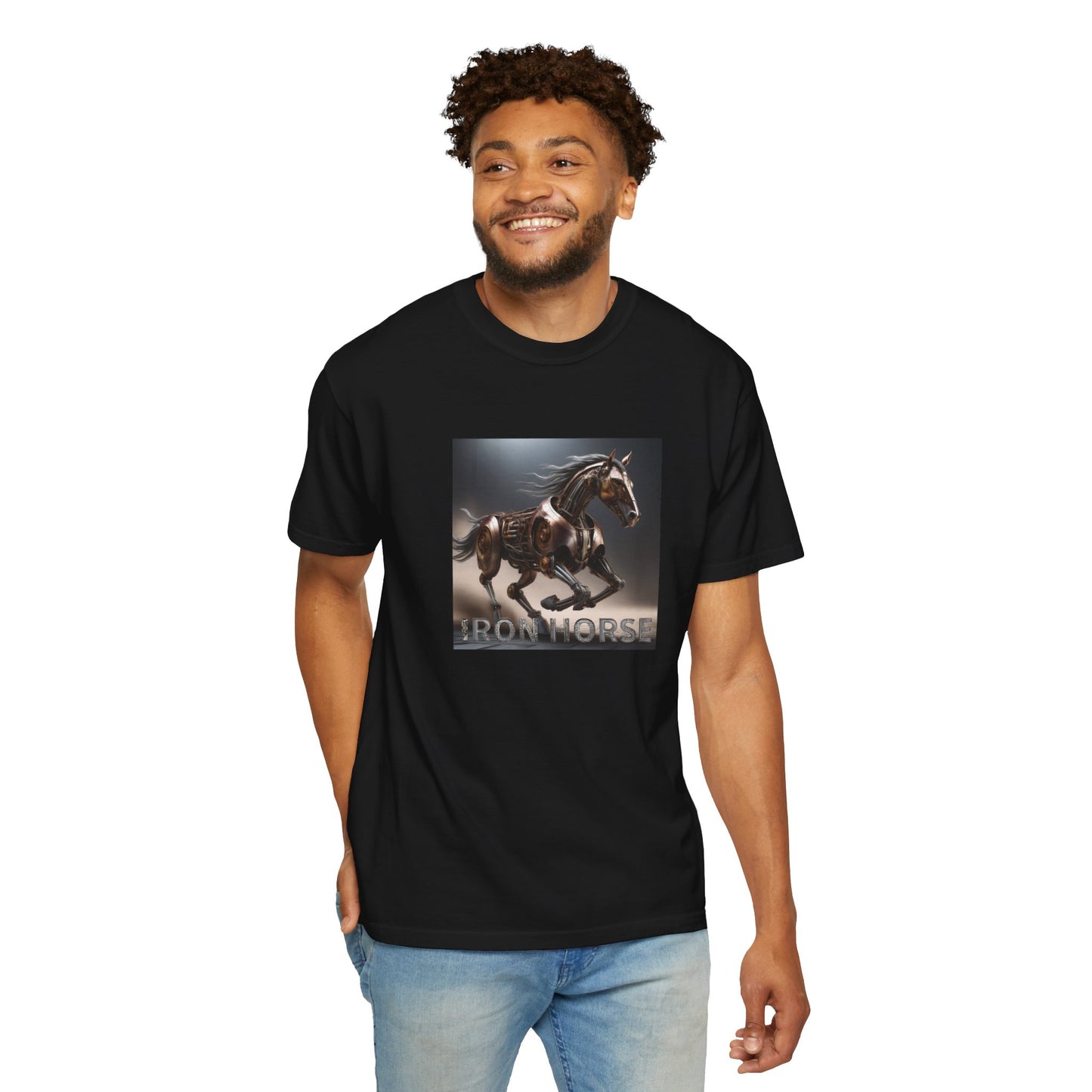 Iron Horse Unisex Garment-Dyed T-Shirt - Equestrian Vintage Style