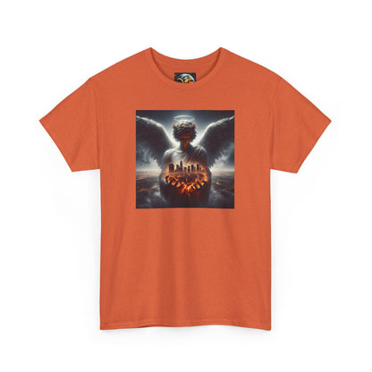 Angel Guardian Unisex Heavy Cotton Tee - Los Angeles Landscape Shirt, Holy Angel Protection, Urban Angel Tee, City Savior