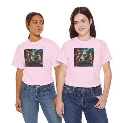 Unique Lion Art Unisex Heavy Cotton Tee - Statement Graphic T-Shirt for Animal Lovers