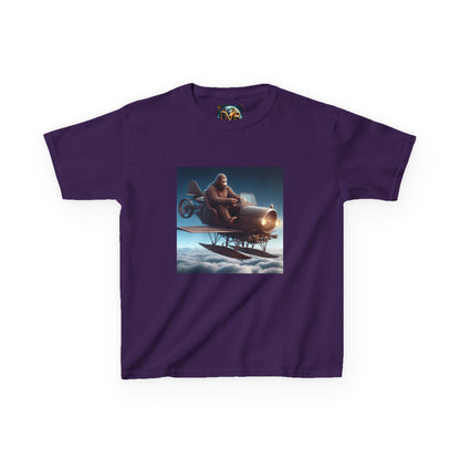 Kids Tee, Bigfoot Flying Car Shirt, Hilarious Kid's Design, Youth Tshirt, Children's Graphic Tee, Funny Sasquatch Top
