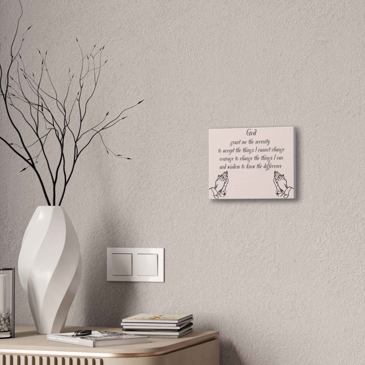 Inspirational Prayer Canvas Wall Art - Serenity Prayer Design