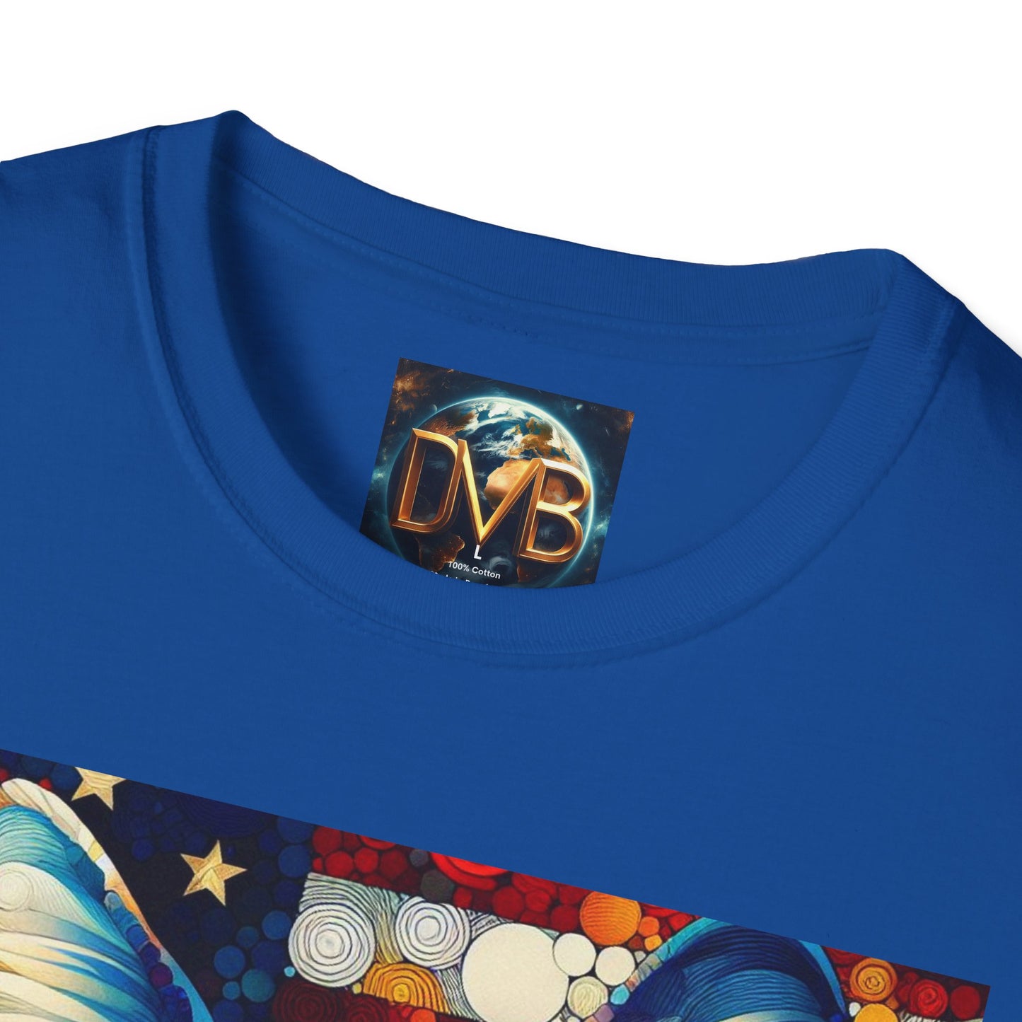 Cat Lover Patriotic T-Shirt, USA Flag Tee, Abstract American Art Shirt, Adult Unisex Top, Independence Day Gift