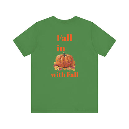 Fall In Love With Fall, Unisex Fall T-Shirt, Halloween Shirt, Cozy Fall Apparel, Seasonal Graphic Tee, Pumpkin Spice Tee