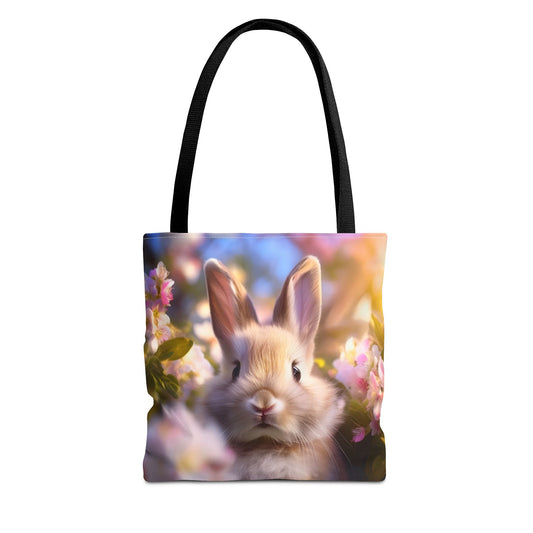 Charming Rabbit Tote Bag - Floral Design