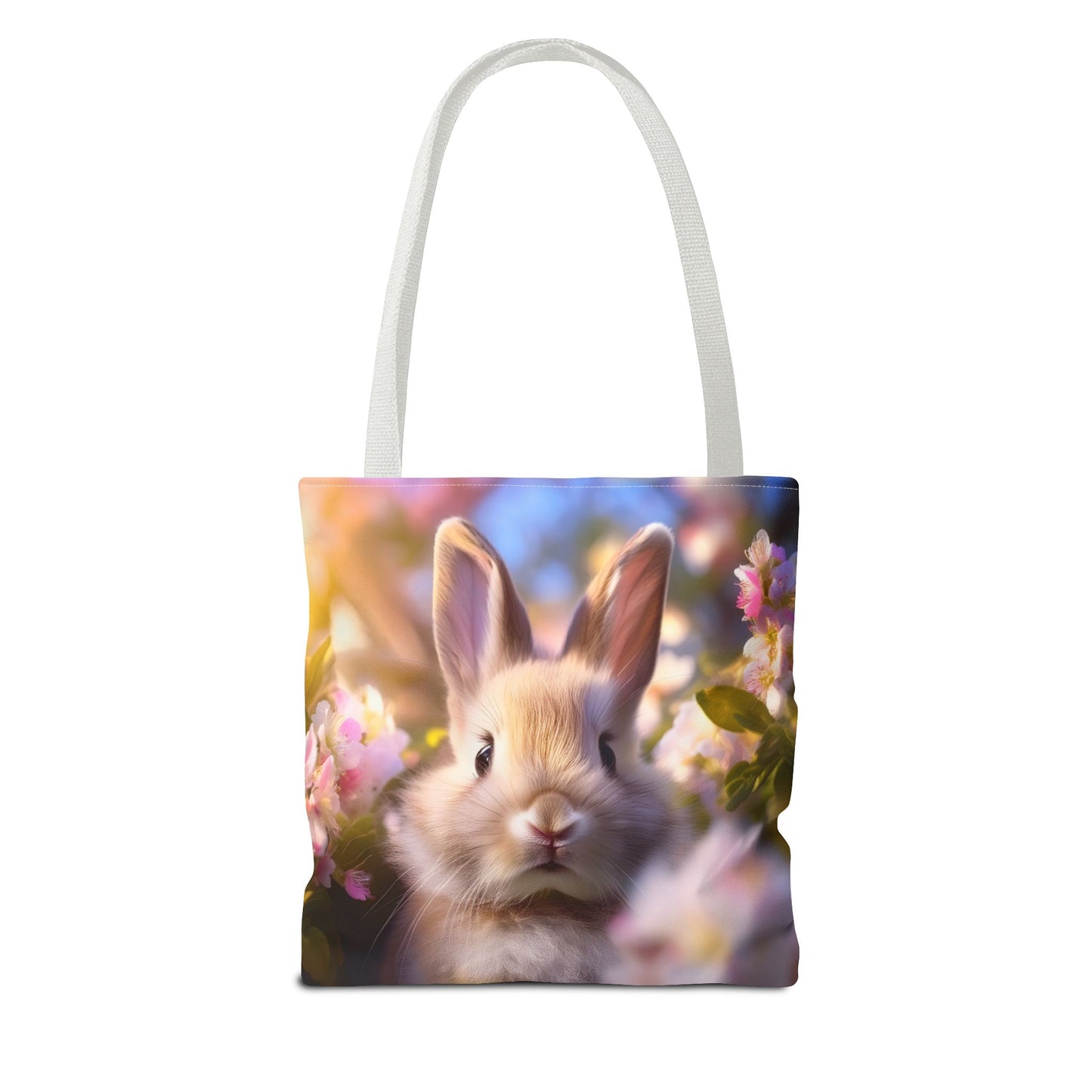 Charming Rabbit Tote Bag - Floral Design