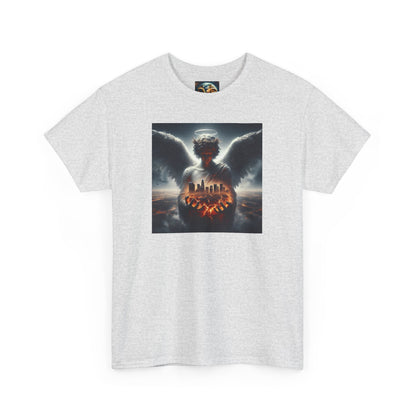 Angel Guardian Unisex Heavy Cotton Tee - Los Angeles Landscape Shirt, Holy Angel Protection, Urban Angel Tee, City Savior