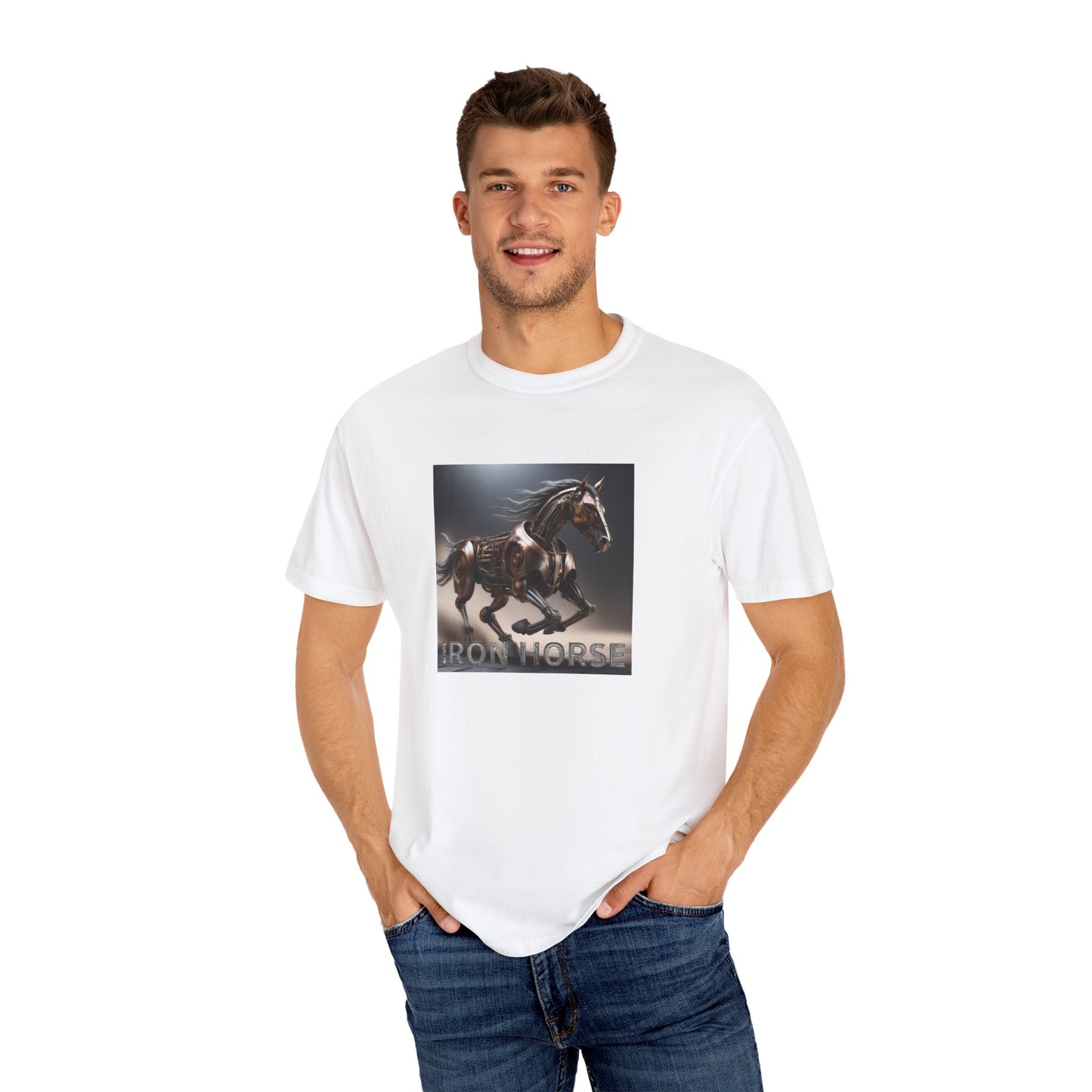 Iron Horse Unisex Garment-Dyed T-Shirt - Equestrian Vintage Style