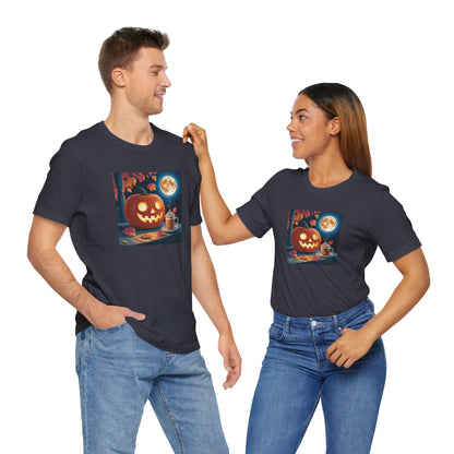 Fall In Love With Fall, Unisex Fall T-Shirt, Halloween Shirt, Cozy Fall Apparel, Seasonal Graphic Tee, Pumpkin Spice Tee
