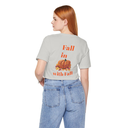 Fall In Love With Fall, Unisex Fall T-Shirt, Halloween Shirt, Cozy Fall Apparel, Seasonal Graphic Tee, Pumpkin Spice Tee