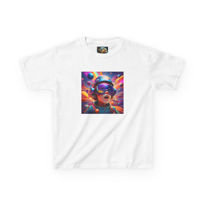 Kids Heavy Cotton Tee - Colorful Space Adventure Graphic Shirt