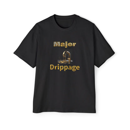 Oversized Tee - Major Drippage Gold Faucet Print Shirt for Men