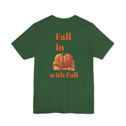 Fall In Love With Fall, Unisex Fall T-Shirt, Halloween Shirt, Cozy Fall Apparel, Seasonal Graphic Tee, Pumpkin Spice Tee