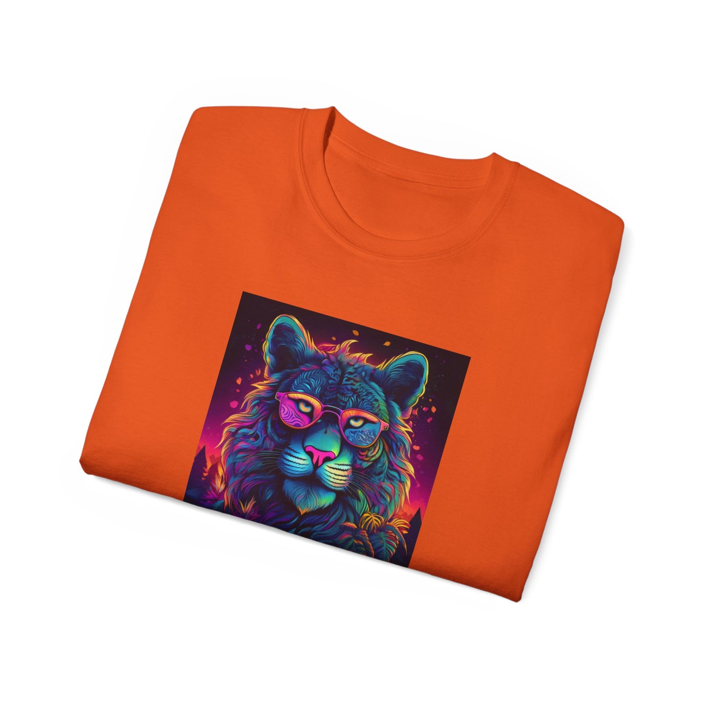 90's Style Colorful Lion Graphic Ultra Cotton Tee - Vibrant and Fun Wear