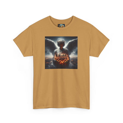Angel Guardian Unisex Heavy Cotton Tee - Los Angeles Landscape Shirt, Holy Angel Protection, Urban Angel Tee, City Savior