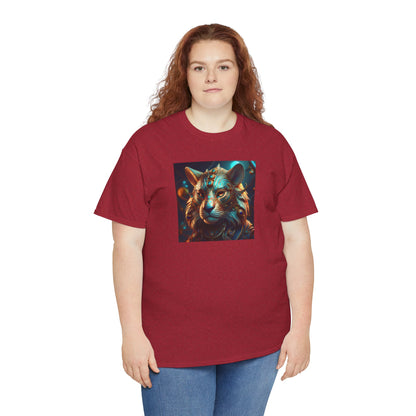 Unique Lion Art Unisex Heavy Cotton Tee - Statement Graphic T-Shirt for Animal Lovers